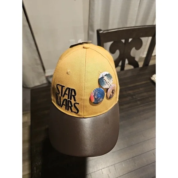 Disney Brown Star Wars 45th Anniversary Concept Series Cap Cotton Hat 3 Pin Back - Picture 3 of 12